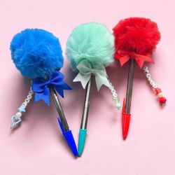 Handmade Charm keychain, lipgloss and pens