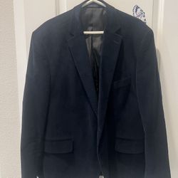 STAFFORD Corduroy Blazer Fit Navy Elbow Patches 