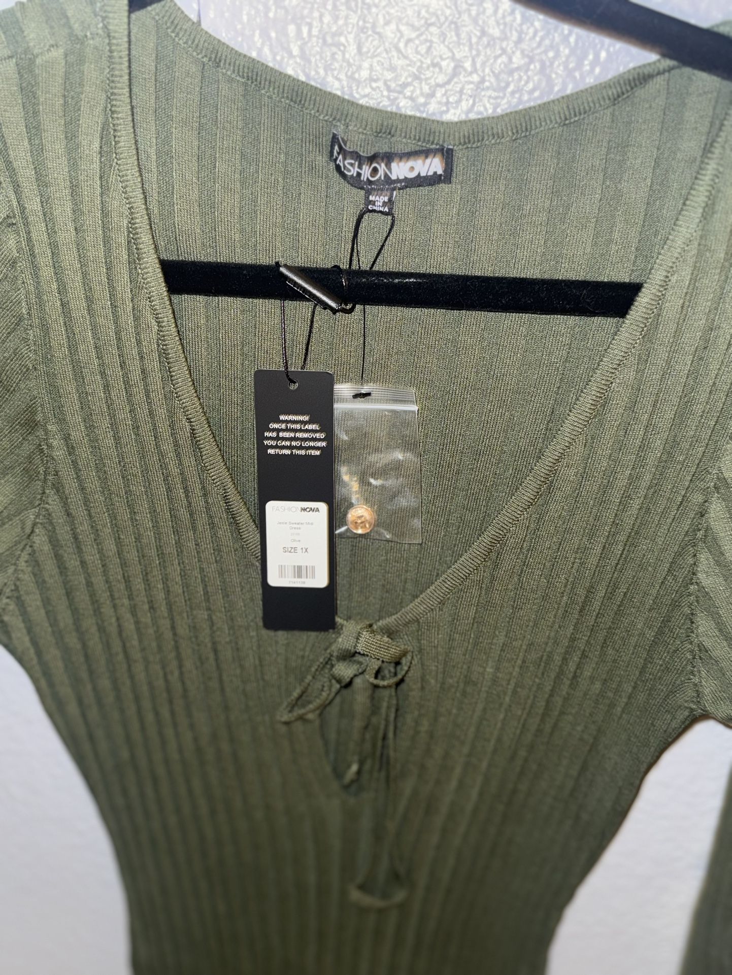 Jesie Sweater Midi Dress - Olive