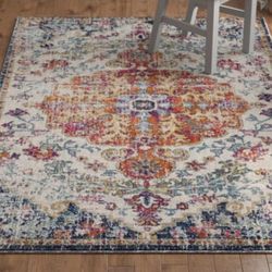 Oriental Blue/Orange Area Rug