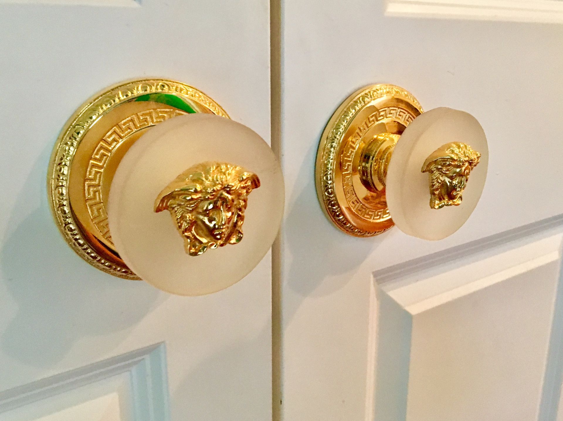Versace 24 karat crystal Medusa door knobs