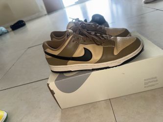 Nike Dunk Low Tan Brown Black Sneakers size 10.5