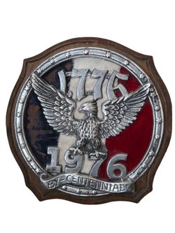 Vintage 1(contact info removed) American BiCentennial Eagle Wooden Wall Plaque Made in Mexico