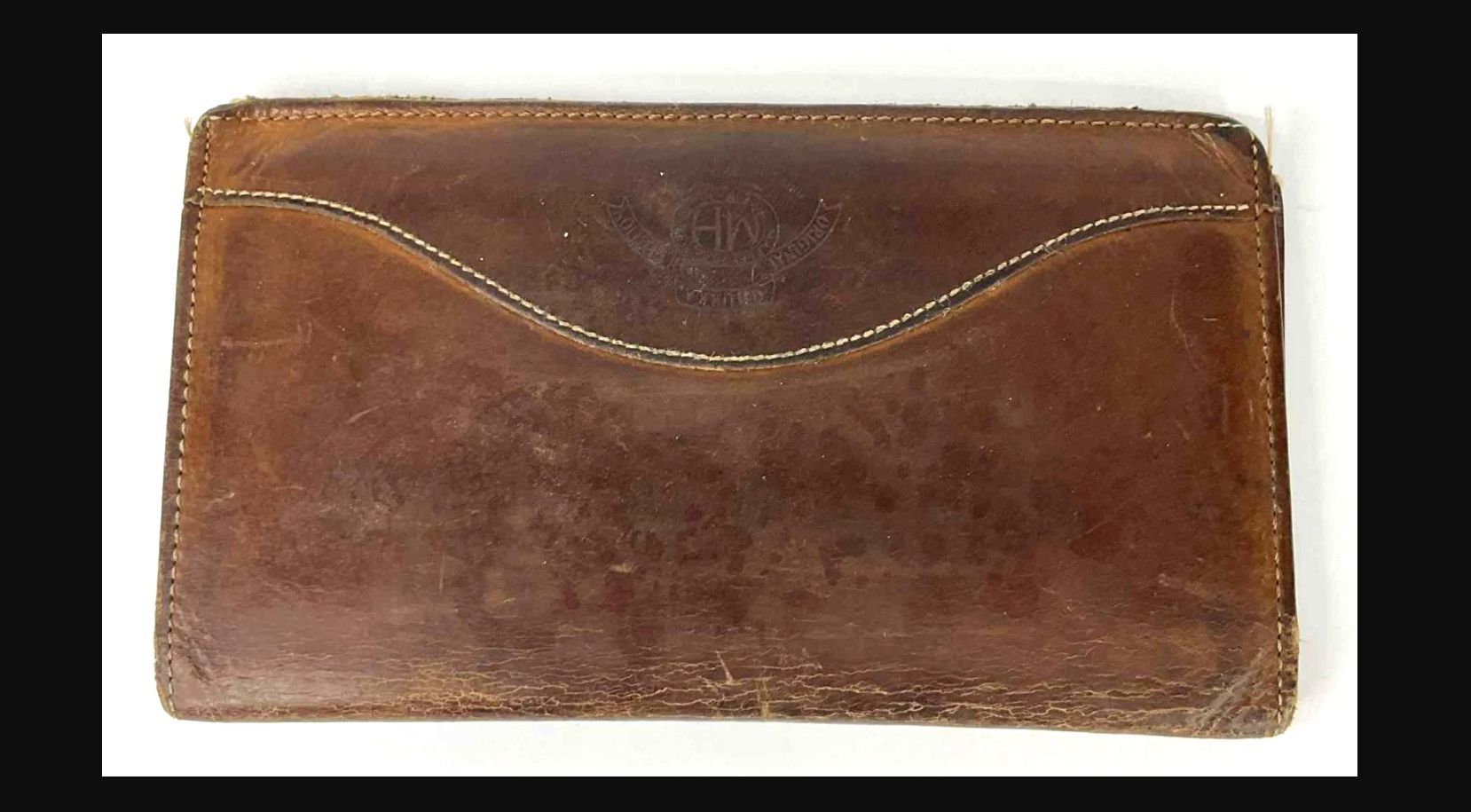 Vintage Ghurka Marley Hodgson Chestnut Leather Checkbook
