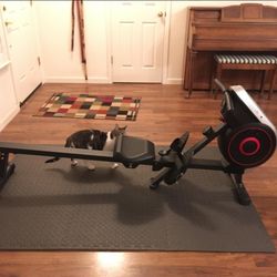 SereneLife Air & Magnetic Rowing Machine - Measures Time, Distance, Stride, Calories - For Gym or Home Cardio Workout
