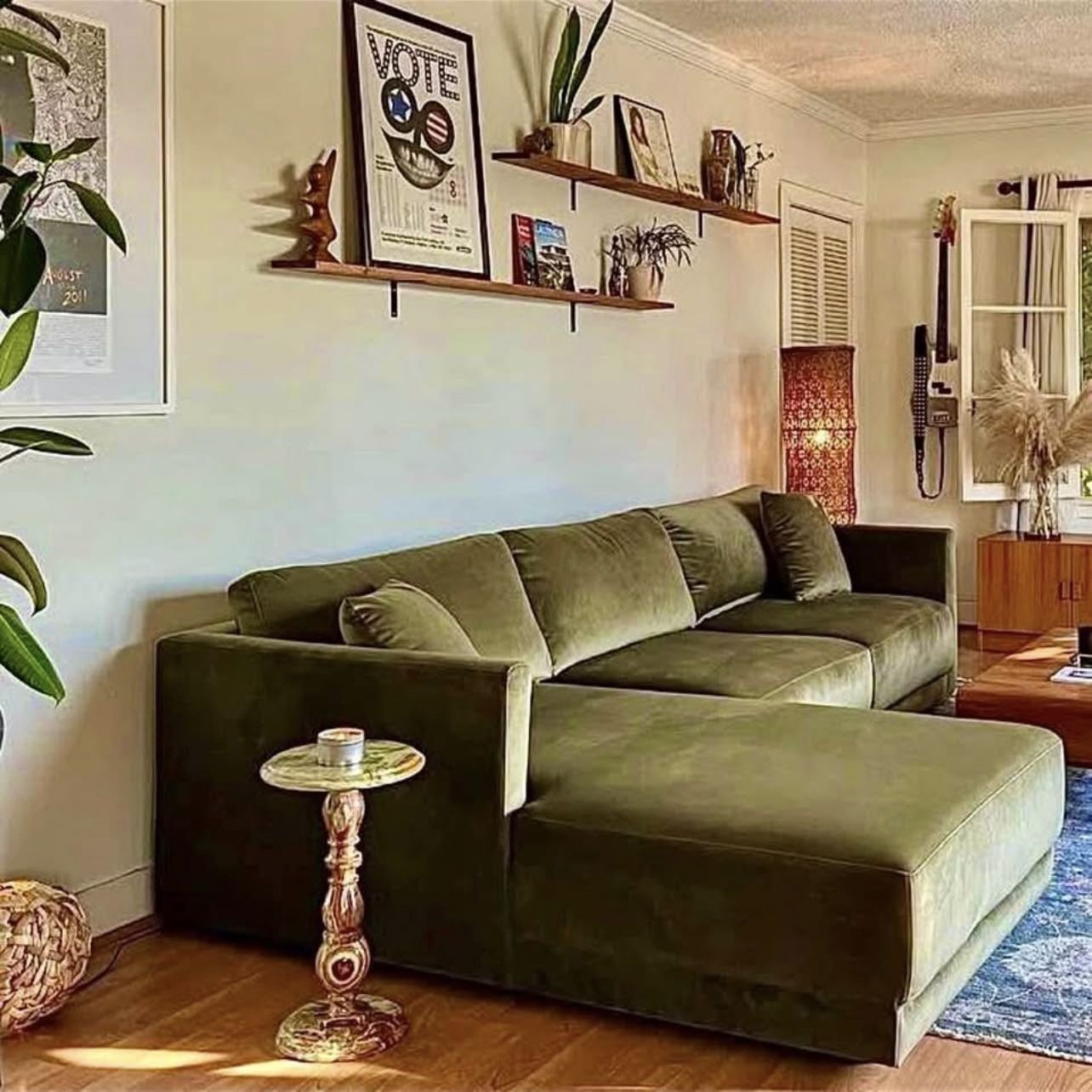 Free Delivery NEW IN-BOX Lulu + Georgia Fairfield Sectional Sofa, Heritage Cedar “Vintage Green” (Retail $3,988)