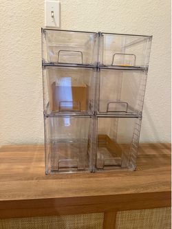 Stackable clear storage drawers