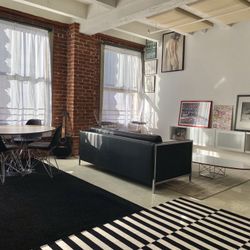 Authentic Mid-Century Sleeper Sofa 1958, Herman Miller Eames Wire Base Elliptical Surfboard Coffee Table, Modernica Noguchi Style Cyclone Table & More