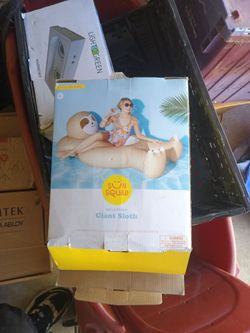 Sun Squad Inflatable Giant Sloth Pool Float