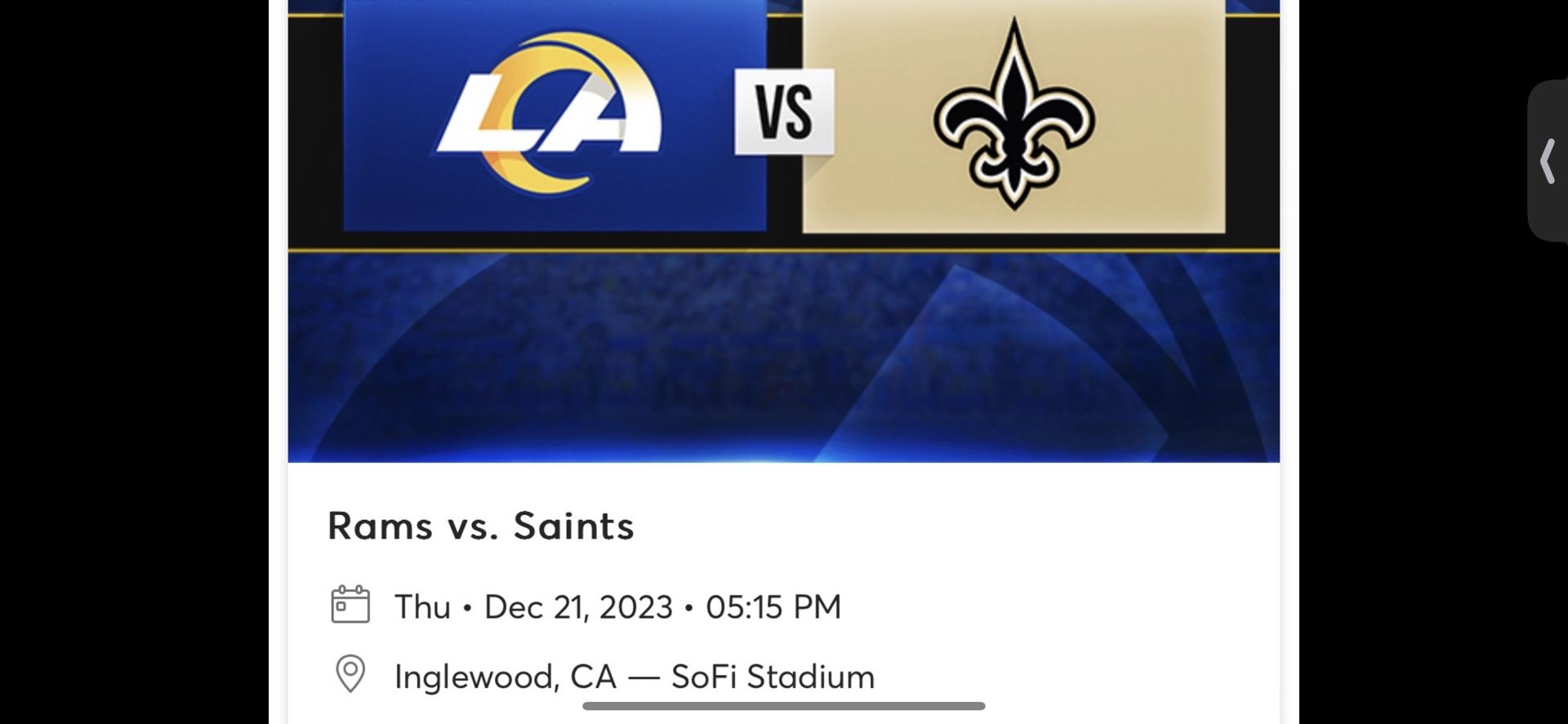 Rams Vs Saints
