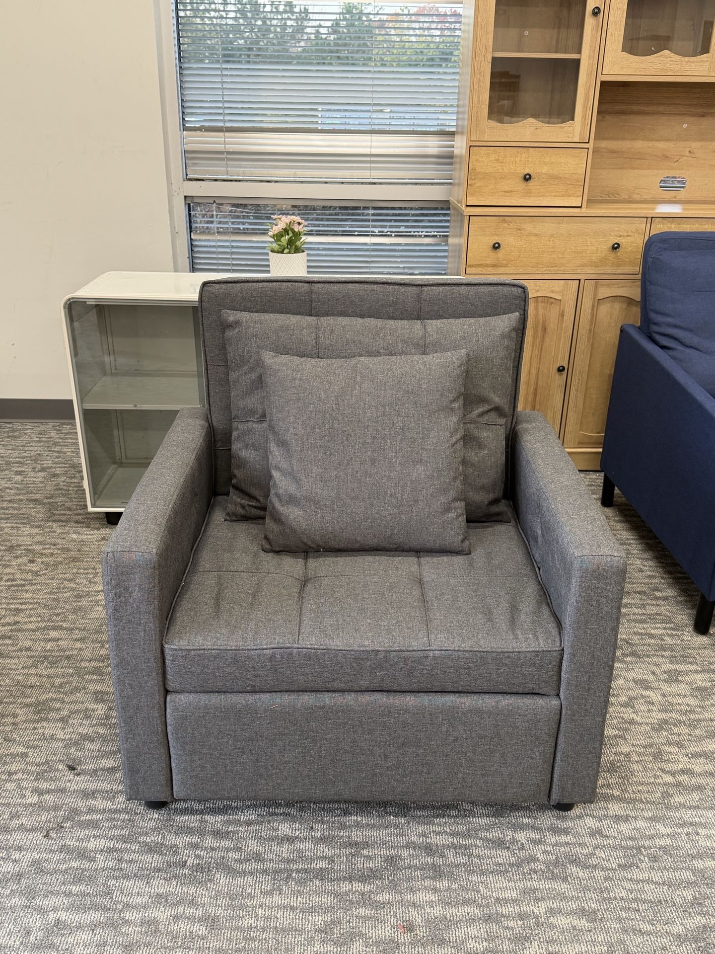 3-in-1 Convertible Sleeper Sofa Chair✨ Pull Out Folding Bed Chair with Adjustable Backrest, Perfect for Apartments, Guest Rooms & Living Rooms(Color: