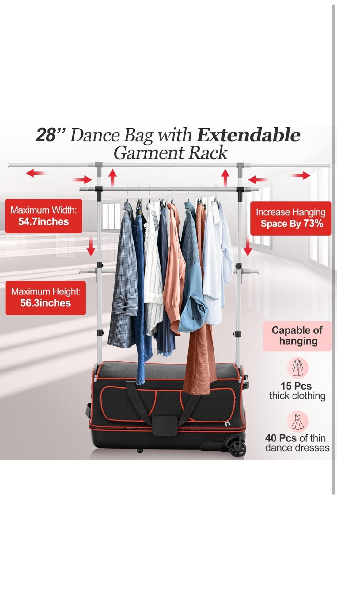 28" Dance Bag with Garment Rack *Brand New*
