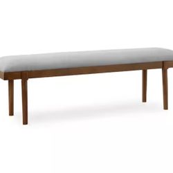 Lyncott Gray/Brown Dining Table Bench Backless