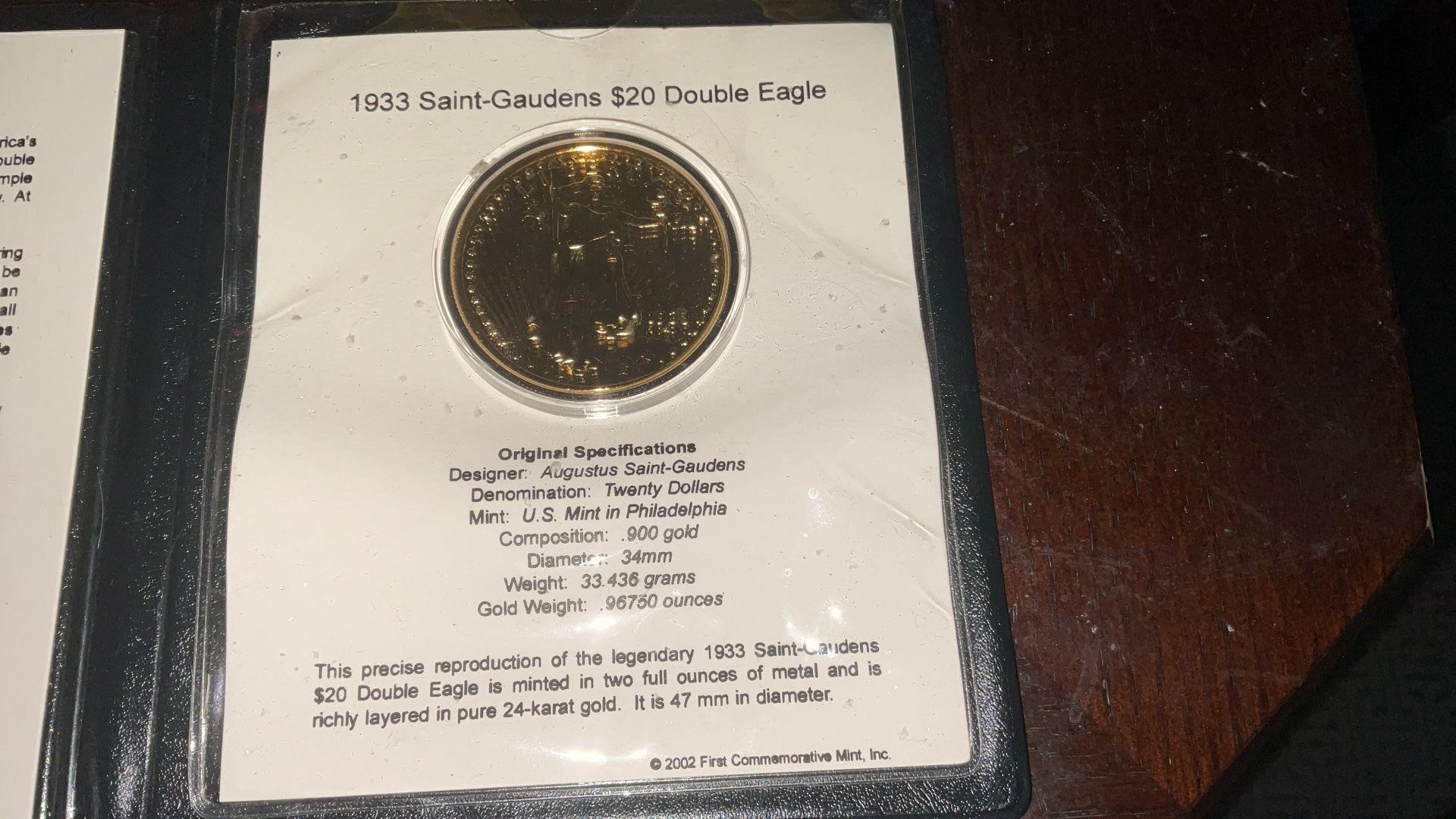 1993 Saint Gardens Double Legal Gold Coin
