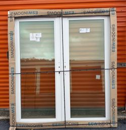 ES Double active Aluminum  Prehung Impact Glass Door Size: 71 3/4 x 78 3/4 Outswing
