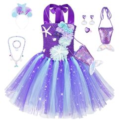 Mermaid tutu dress & all accesories included new size 2/3t