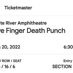 Five Finger Death Punch Tickets 