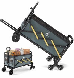 Stairs Climbing Cart w/ Triangular Wheels – 2‑in‑1 Folding Utility Cart