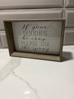 Funny toilet Khaki doodie’s be crae bathroom decoration sign glass picture frame