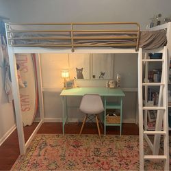 White loft bed