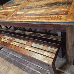 Reclaimed Wood Table And Chairs Farmhouse Boho Dining