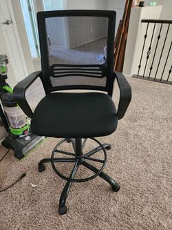Black Mesh Drafting Office Chair