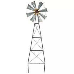 14x48 Windmill Wind Spinner Metal Garden Stake