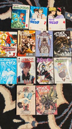 Manga collection death note, dragon maid, Kenshin, ghibli