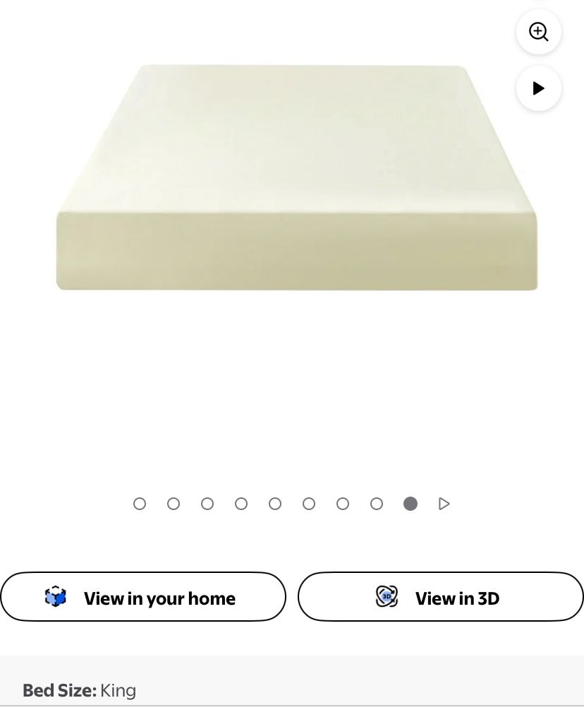 New 10" Gel Airflow Memory Foam Mattress, Adult, King