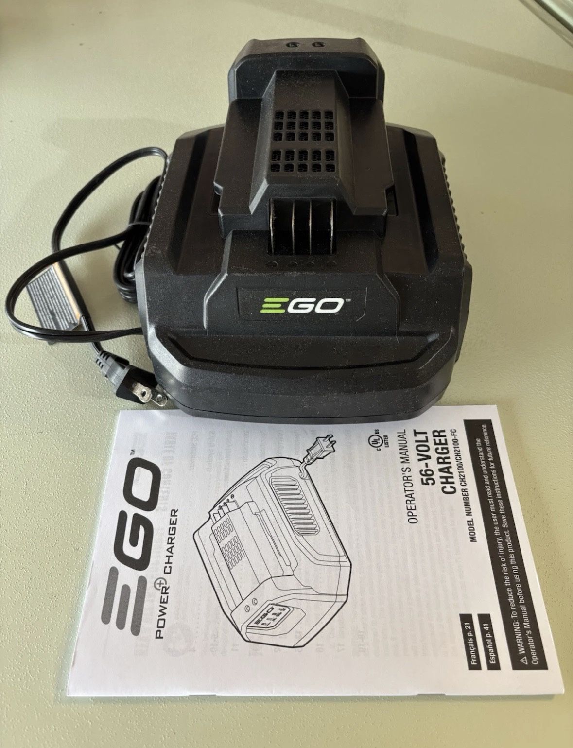 Genuine OEM EGO Power+ 56v 56-volt Lithium-ion Charger CH2100