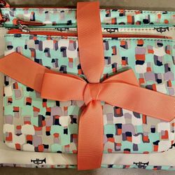 Fossil NEW Cosmetic Makeup Bags 3 Piece Set Travel Multi Color/Sizes Zip Closure