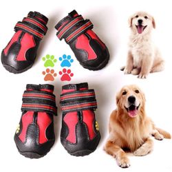 4Pcs CovertSafe& Waterproof Dog Shoes Boots Anti-slip Pet Snow Rain Size 3.