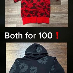 Bape Sweater And Demin Tear Hoodie 