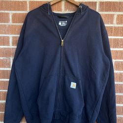 Carhartt Loose Fit Full Zip Hooded Sweatshirt Size L