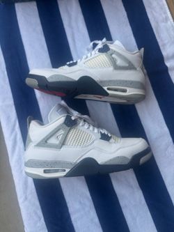 Air Jordan 4 Retro White Midnight Navy Sneakers