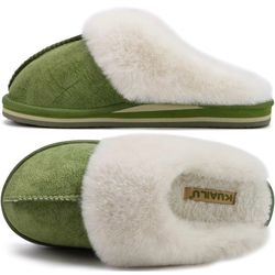 KuaiLu Womens Cozy Memory Foam Slippers Indoor/Outdoor