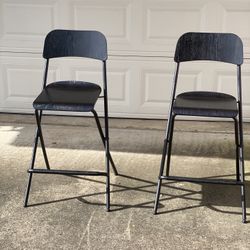 Set of 2 Black Modern Bar Stools - $40 for Both