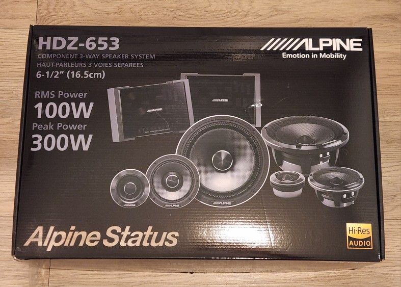 ALPINE HDZ-653 never installed!! 3 Way Component Speakers