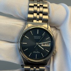 Seiko Silverwave Blue Sunburst Dial Watch 