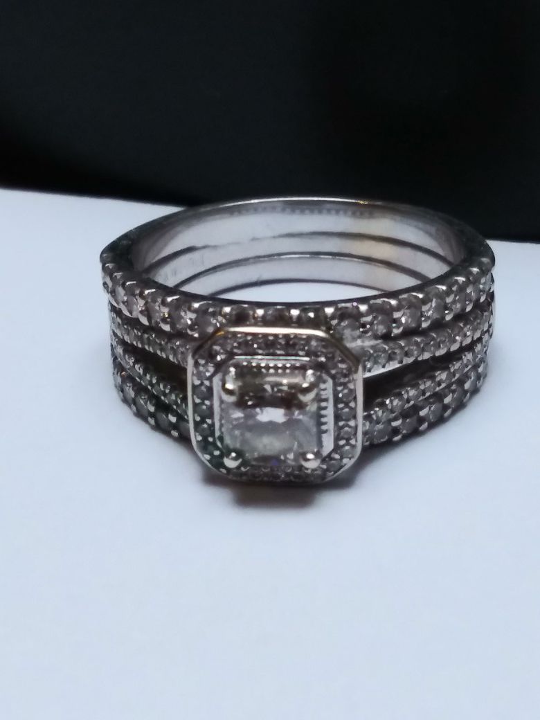 Engagement and wedding ring