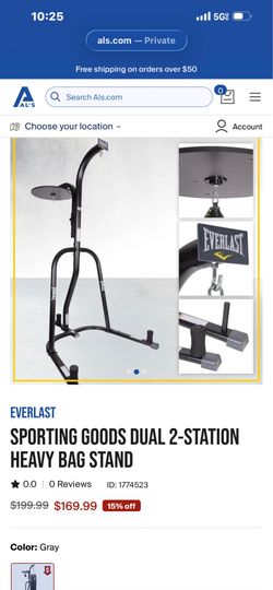 Punching bag stand with fast bag