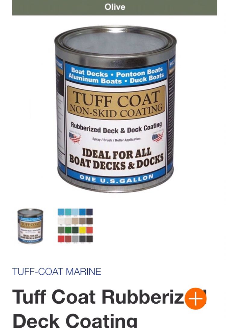 Tuff Coat Rubberized non slip paint Deck / Boat