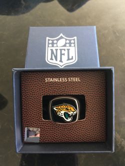 Stainless steel NFL 3D ring and tag with chain