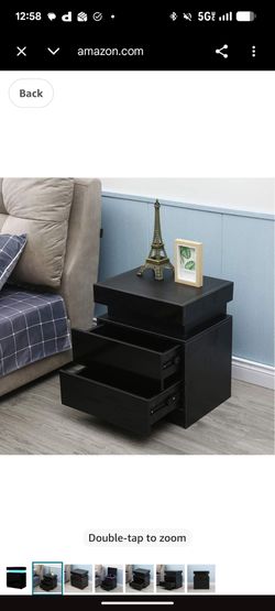 Led nightstand with two drawers, 20x18, 14 depth