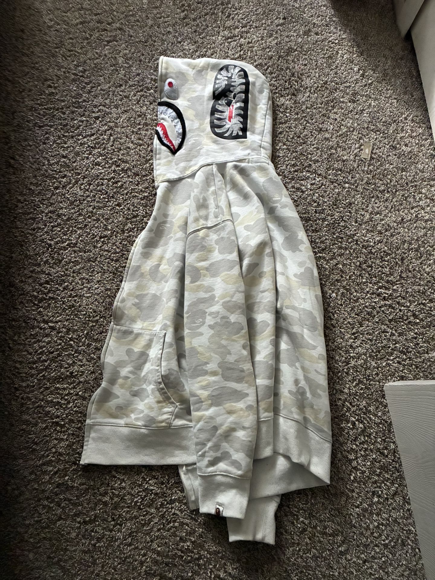 Bape Hoodie, Glow In The Dark, White, The Size Is A Medium 