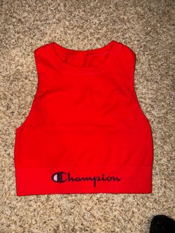 Champion Red Ribbed Sport Crop Tank top size S