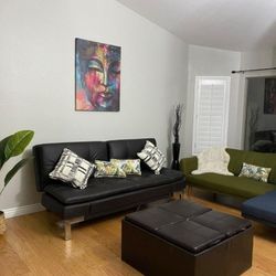 Twin Lounger Multifunctional Leather Sofa