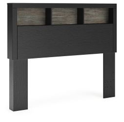 Jonnifer Black/Gray Full Bookcase Headboard