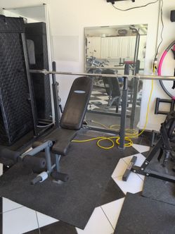 Workout bench set up
