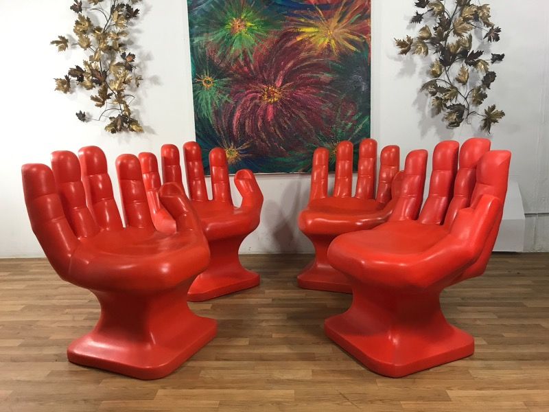 Mid century plastic hand chairs by RMIC